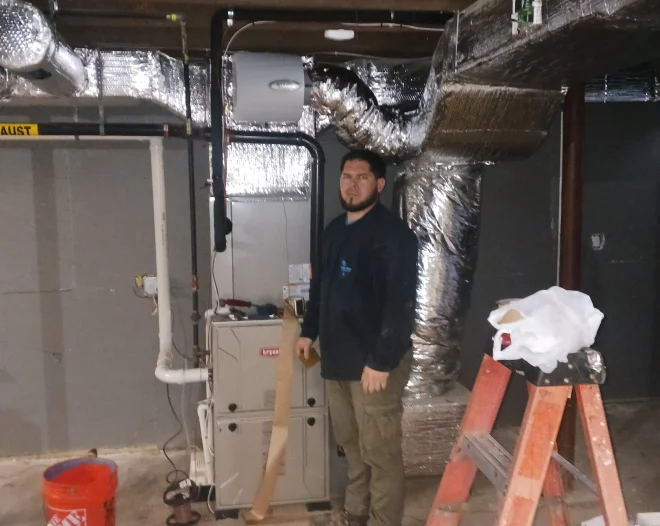worker during hvac service